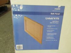 5x Croydex - Unfold 'N' Fit Light Wood Bath End Panel ( 50H x 66W x 2D ) - Unused & Boxed.