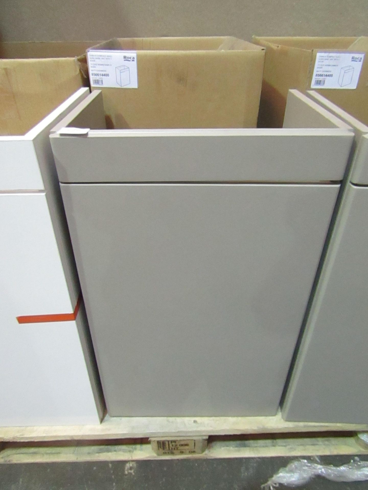 Roca - Dama-N Compact Wall-Hung Base Unit 1-Door Matt Cashmere - Suit 450mm Basin - Good Condition &