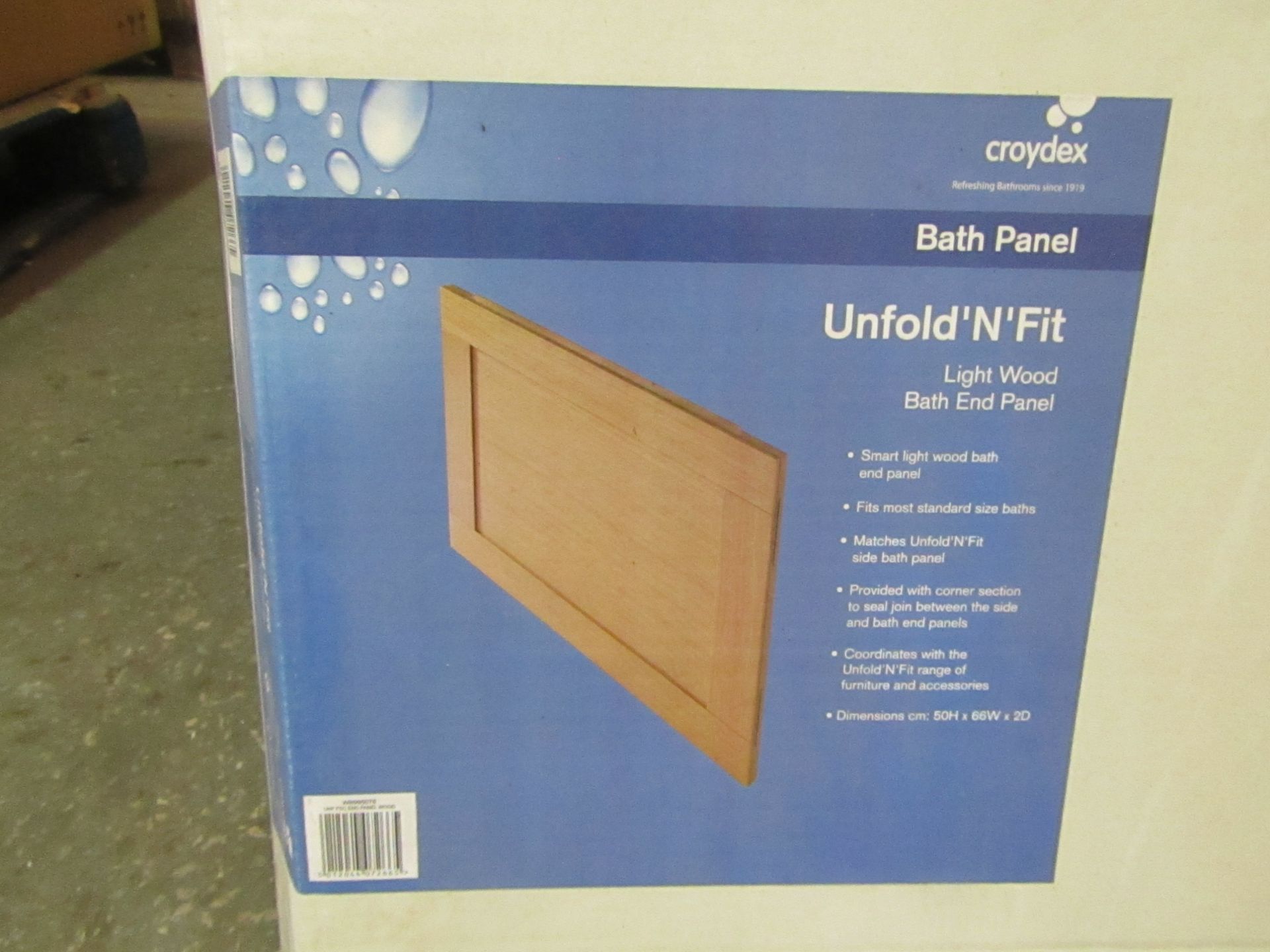 5x Croydex - Unfold 'N' Fit Light Wood Bath End Panel ( 50H x 66W x 2D ) - Unused & Boxed.