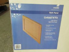 5x Croydex - Unfold 'N' Fit Light Wood Bath End Panel ( 50H x 66W x 2D ) - Unused & Boxed.