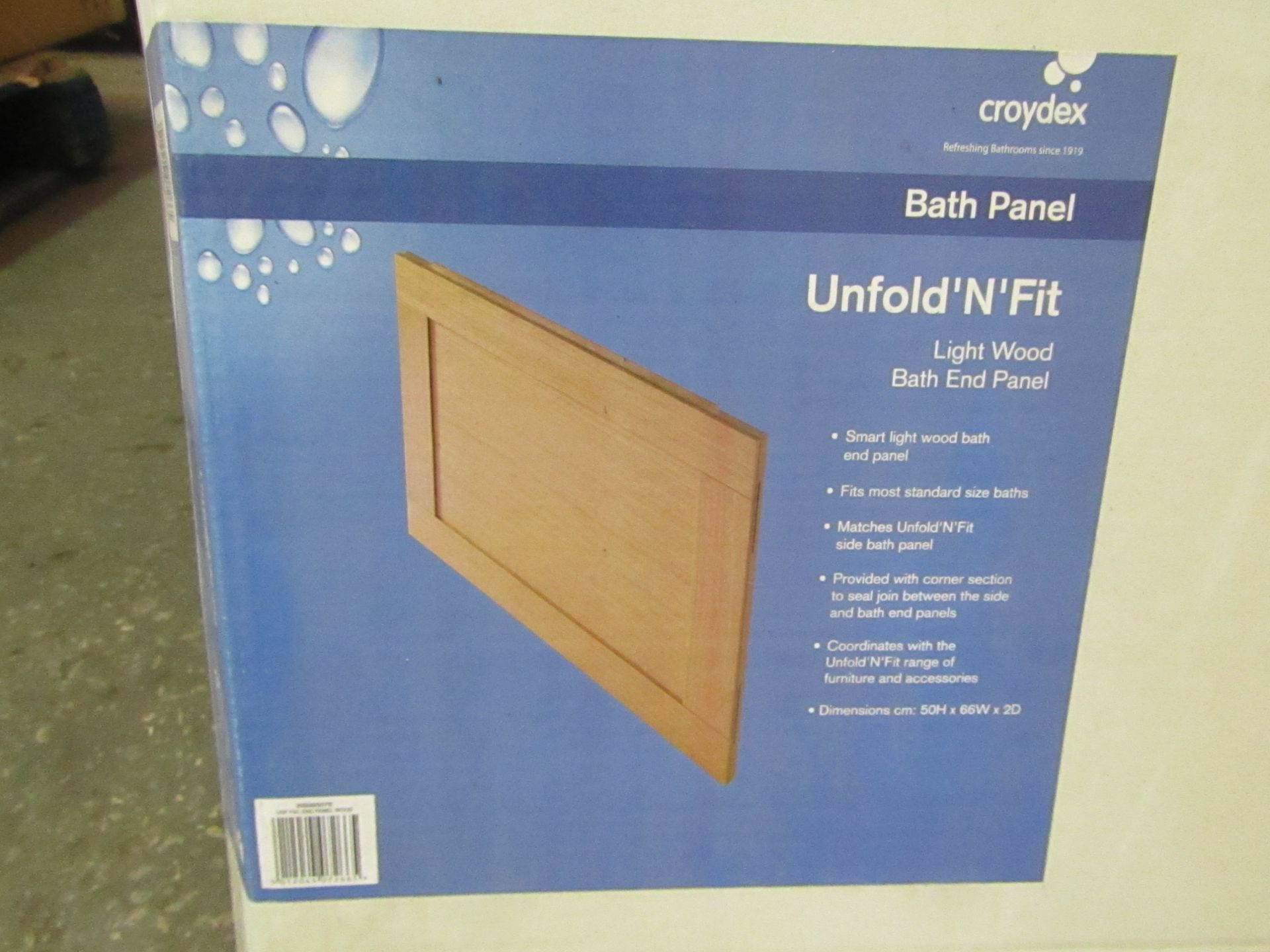 5x Croydex - Unfold 'N' Fit Light Wood Bath End Panel ( 50H x 66W x 2D ) - Unused & Boxed.