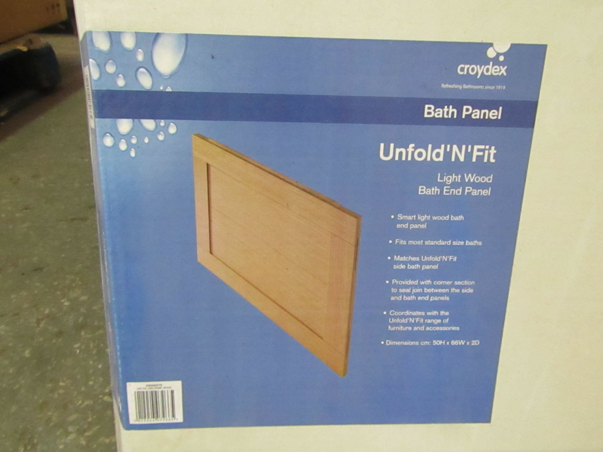 5x Croydex - Unfold 'N' Fit Light Wood Bath End Panel ( 50H x 66W x 2D ) - Unused & Boxed.