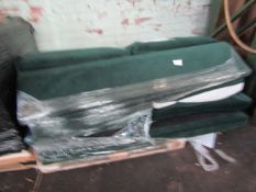 Snug Snug Rebel Two Seater Sofa Forest Green Settee Lounge Black Wooden legs RRP £1209 Black