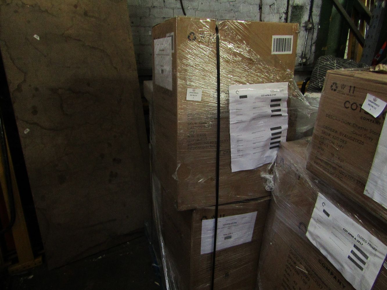 Raw unworked Cotswold company returns pallets