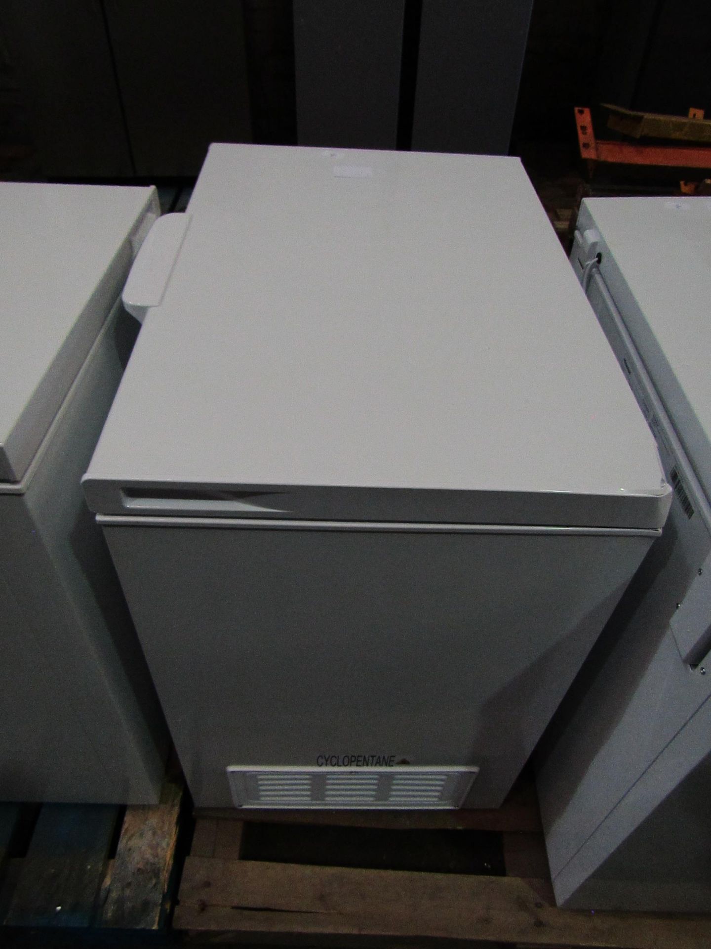 Hisense chest freezer, tested working and clean with handle