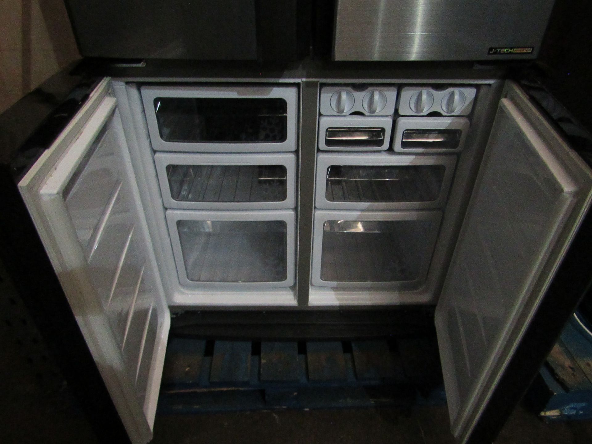 Sharp SJ-EX820F2 4 door American style fridge freezer, powers on and gets cold in both fridge and - Image 3 of 3