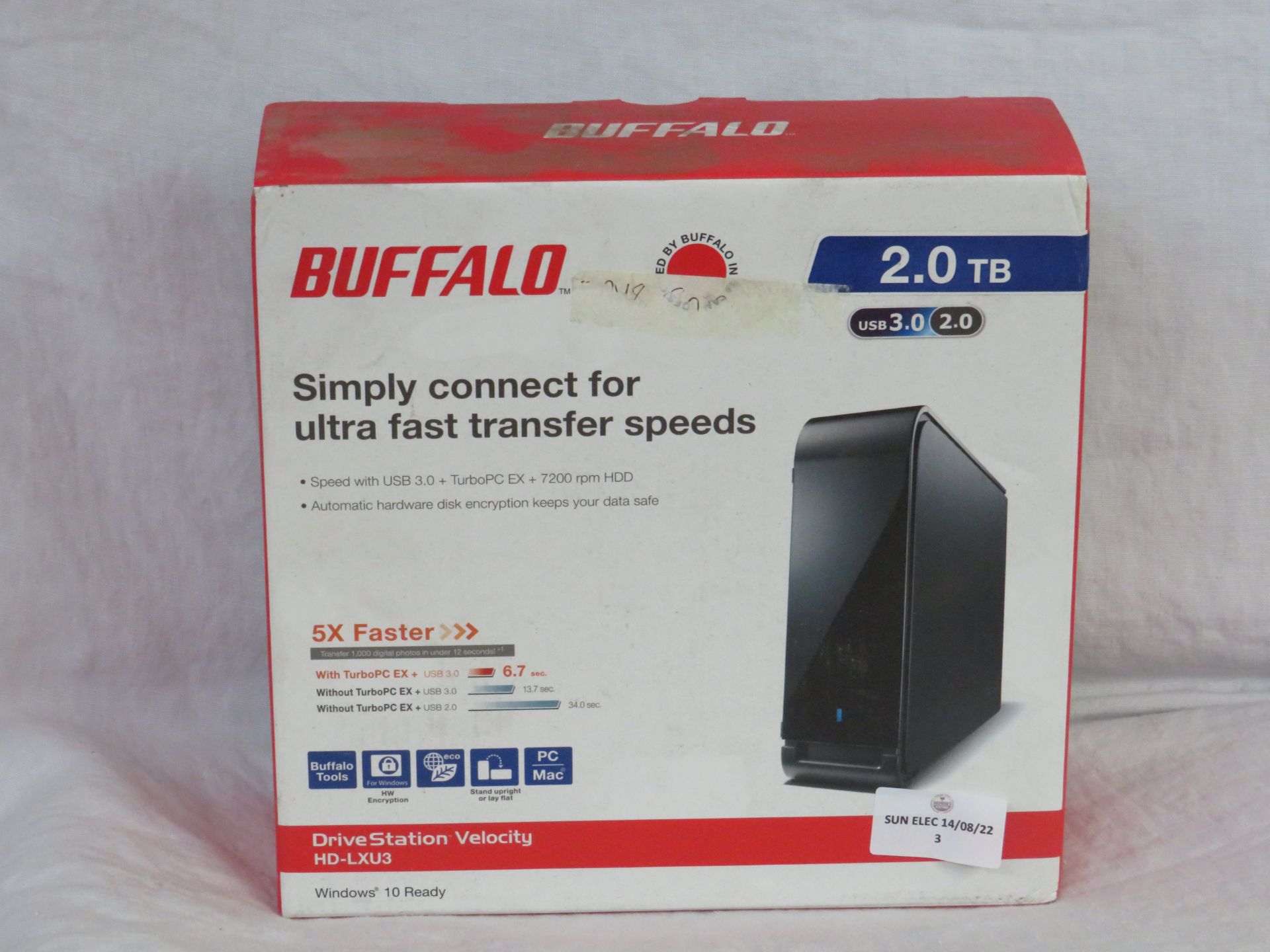 Buffalo 2TB ultra fast transfer speed USB 3.0/2.0 hub, unchecked and boxed.