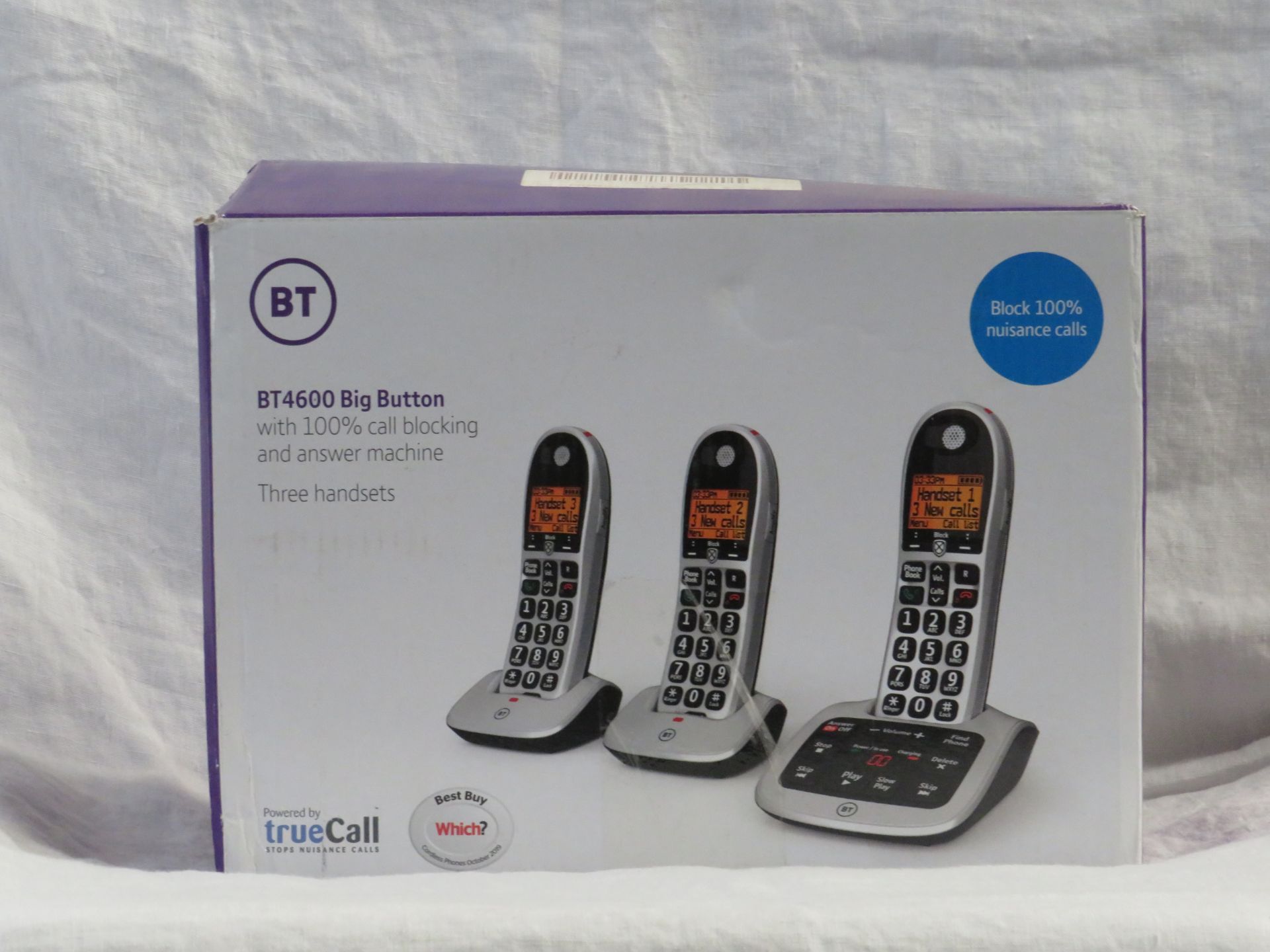 BT 4600 Duo set of Big Button Digital telephones with nuisance call blocker built in, looks unused