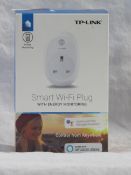 TP link smart WIFI Plug with energy monitoring, works with Google and Alexa, unchecked in original