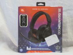 1x JBL Quantum 300 Hybrid Wired Over Ear Gaming Headset with Mic & Mute Functions - Black - tested