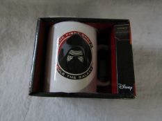 6x Disney Starwars - Kylo Ren The First Order Printed Mugs - Unused & Boxed.