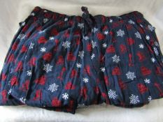 5x Unbranded - Mens Pyjamas Pants ( Christmas Style ) - Sizes Assorted From Large & Medium - No