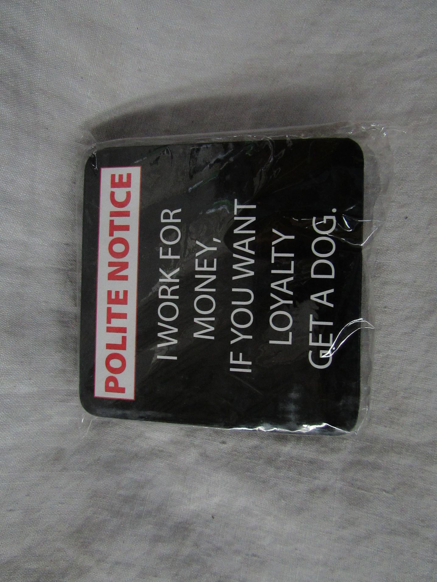 5x "Polite Notice" - 6-Piece Coaster Sets - Unused & Packaged.