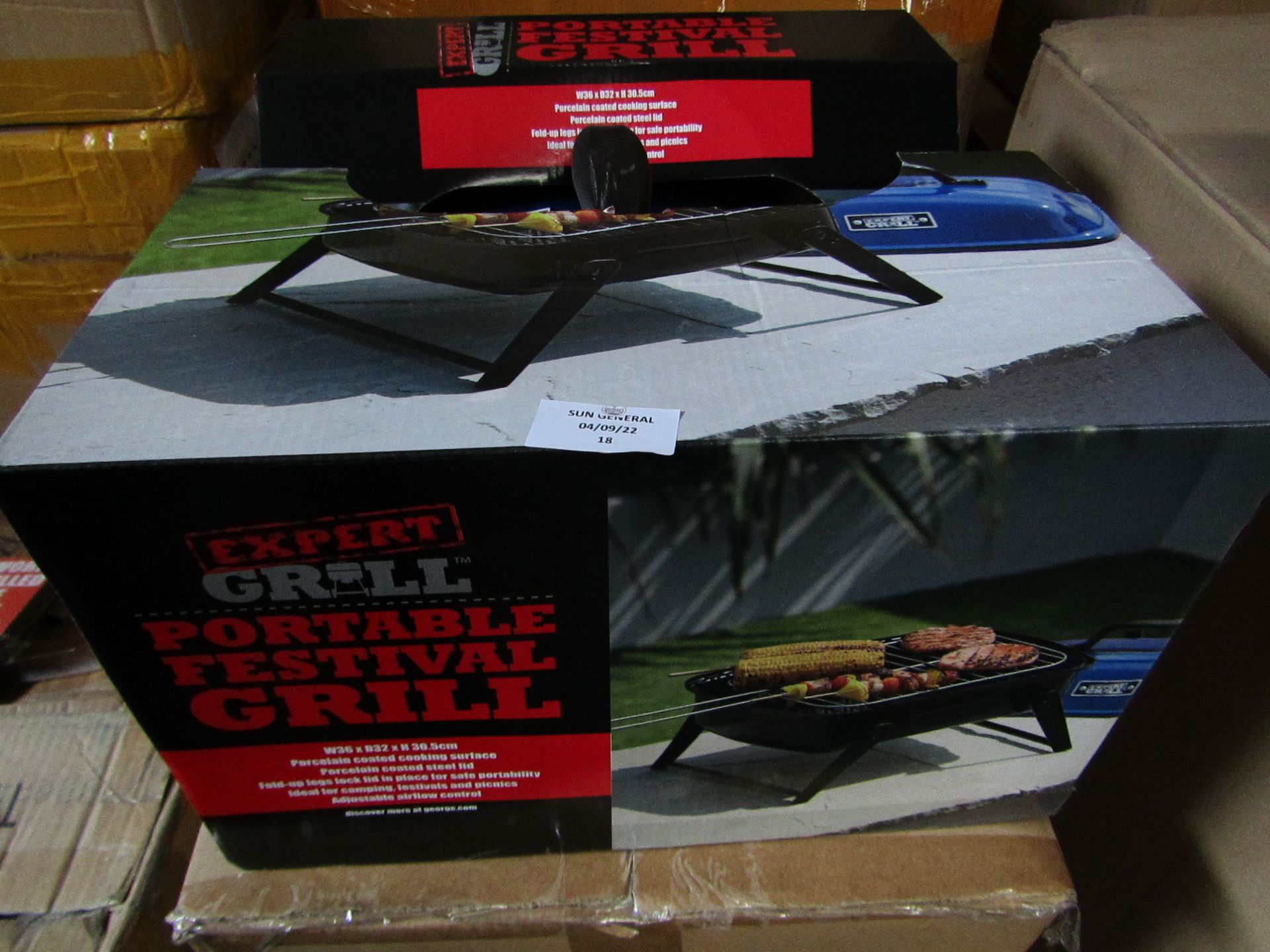 Expert Grill - Foldable Festival Grill - Blue - New & Boxed.