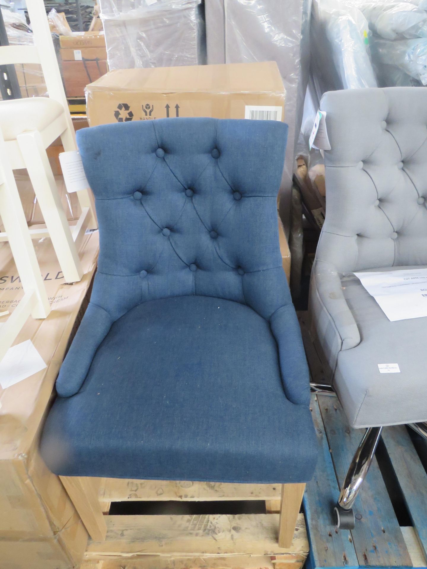 Cotswold Company Primrose Upholstered Button Back Chair - Navy 5 RRP Â£185.00 - This item looks to