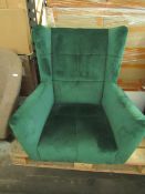 Mark Harris Furniture Brooklyn Green Velvet Accent Chair RRP ?899.00 - The items in this lot are