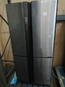 Sharp SJ-EX820F2 4 door American style fridge freezer, powers on and gets cold in both fridge and