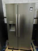 Hisense American fridge freezer with water and ice dispenser, tested working for coldness, the