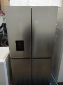 Hisense 4 door american style fridge freezer with water dispoenser, the plug and cord has been