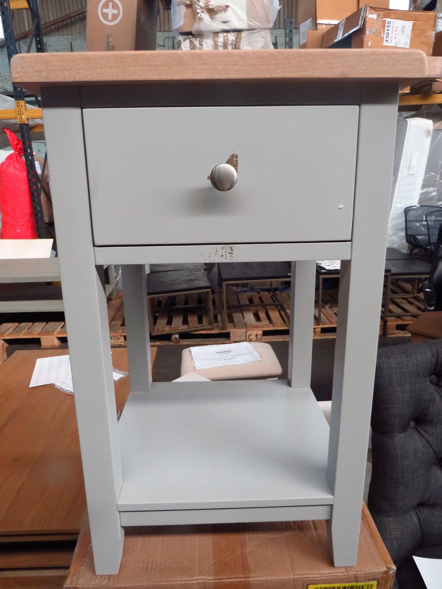 Cotswold Company Chester Dove Grey 1 Drawer Bedside Table 2 RRP Â£165.00 - This item looks to be