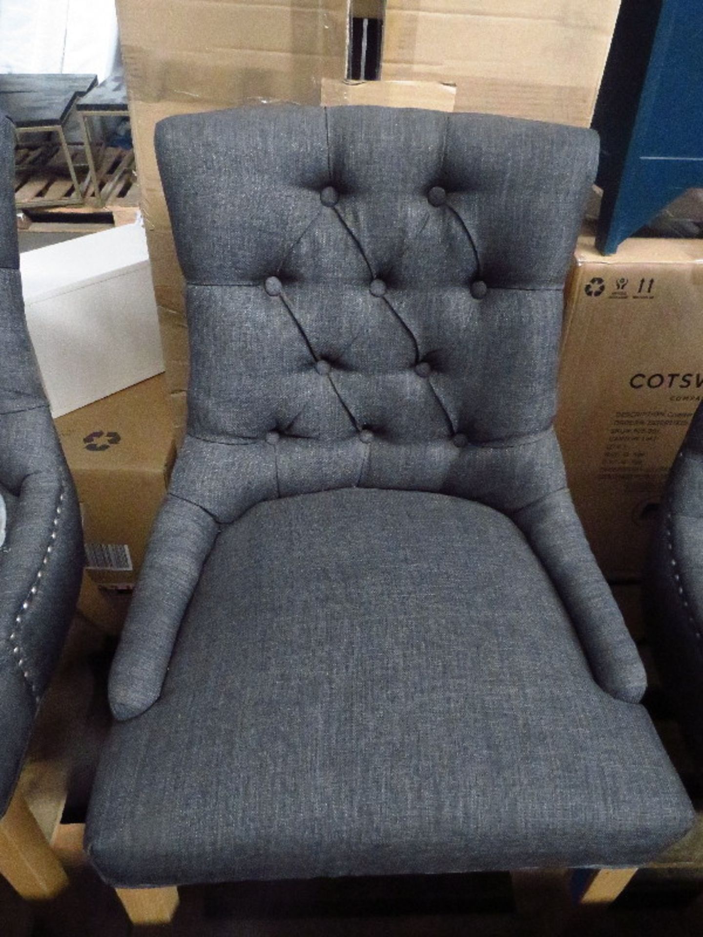 Cotswold Company Primrose Upholstered Button Back Chair - Charcoal 5 RRP Â£185.00 - This item