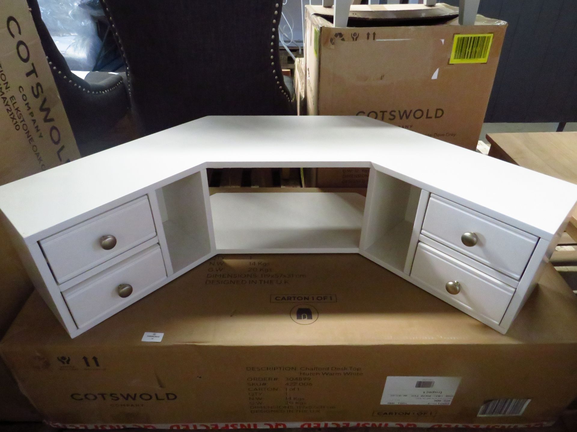 Cotswold Company Chalford Warm White Desk Top Hutch RRP Â£199.00 - This item looks to be in good