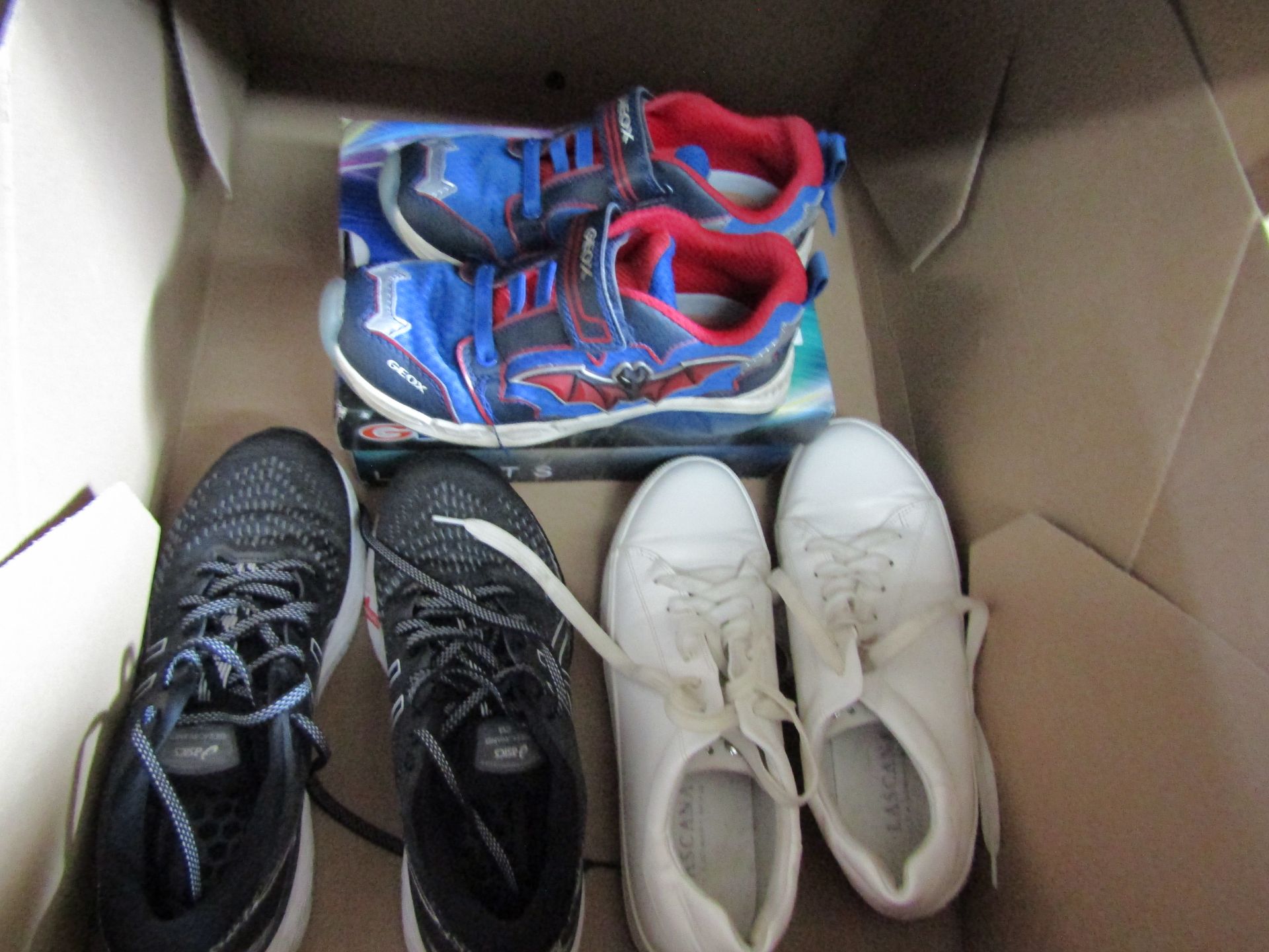 Box Containing Approx 3 Pairs of Trainers All Have Been Worn