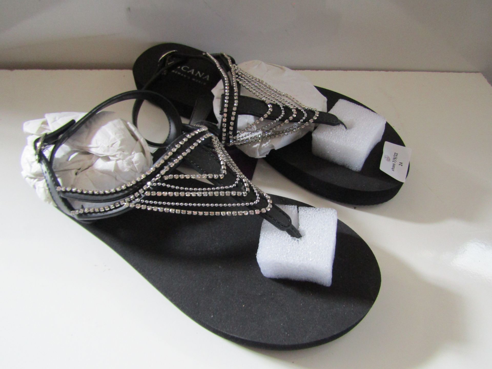 Lascana Flip Flop With Diamanti Design Black Size 40 New & Packaged