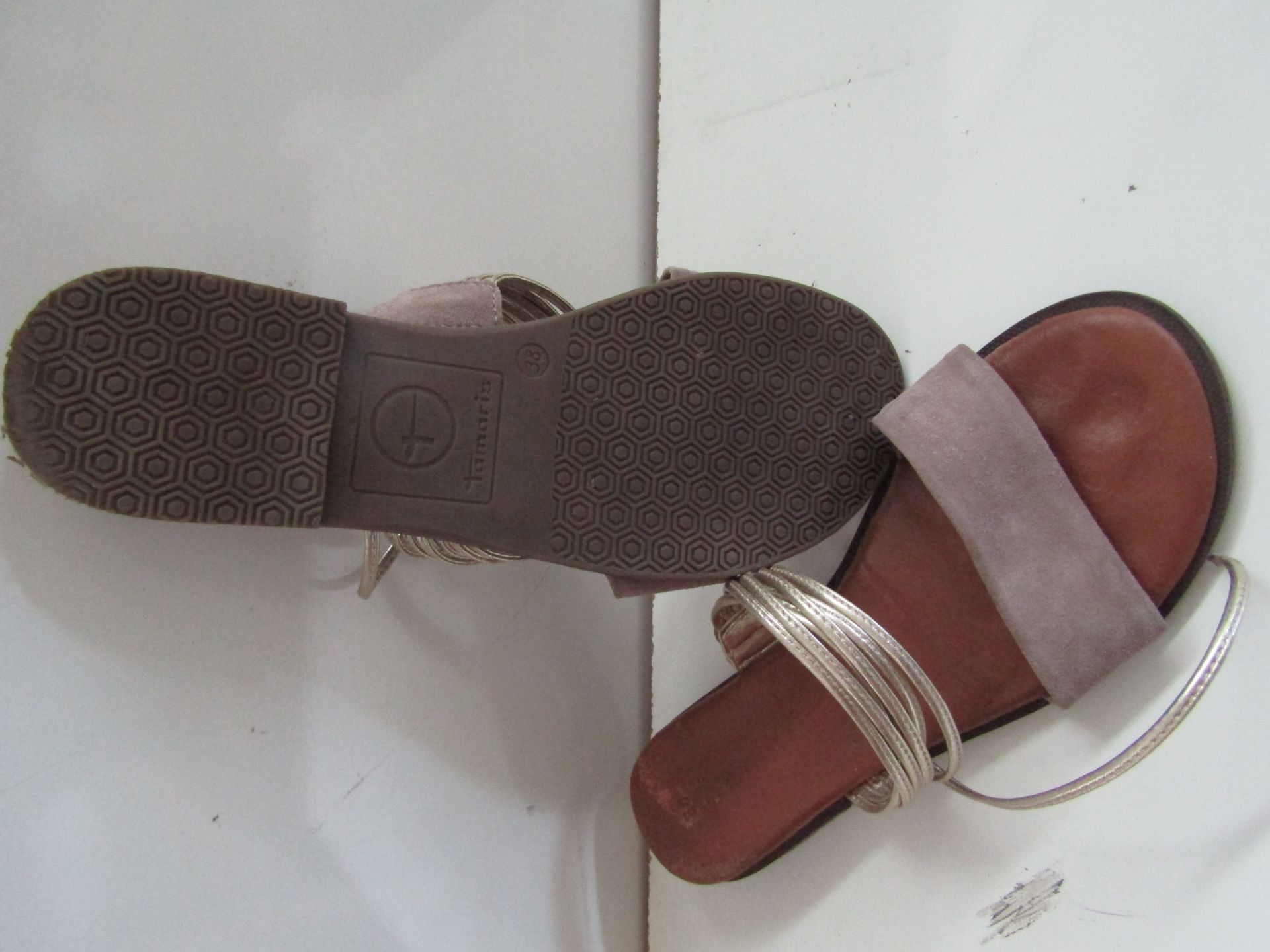 Tamaris Flat Sandal Size 38 ( These Have Been Worn Needs a Small Repair to Small Strap) - Image 2 of 3