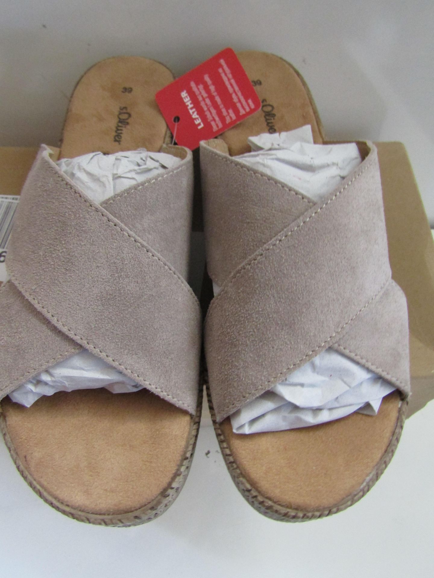 S.Oliver Slip on Wedged Sandal Beige Size 39 New & Boxed - Image 3 of 3