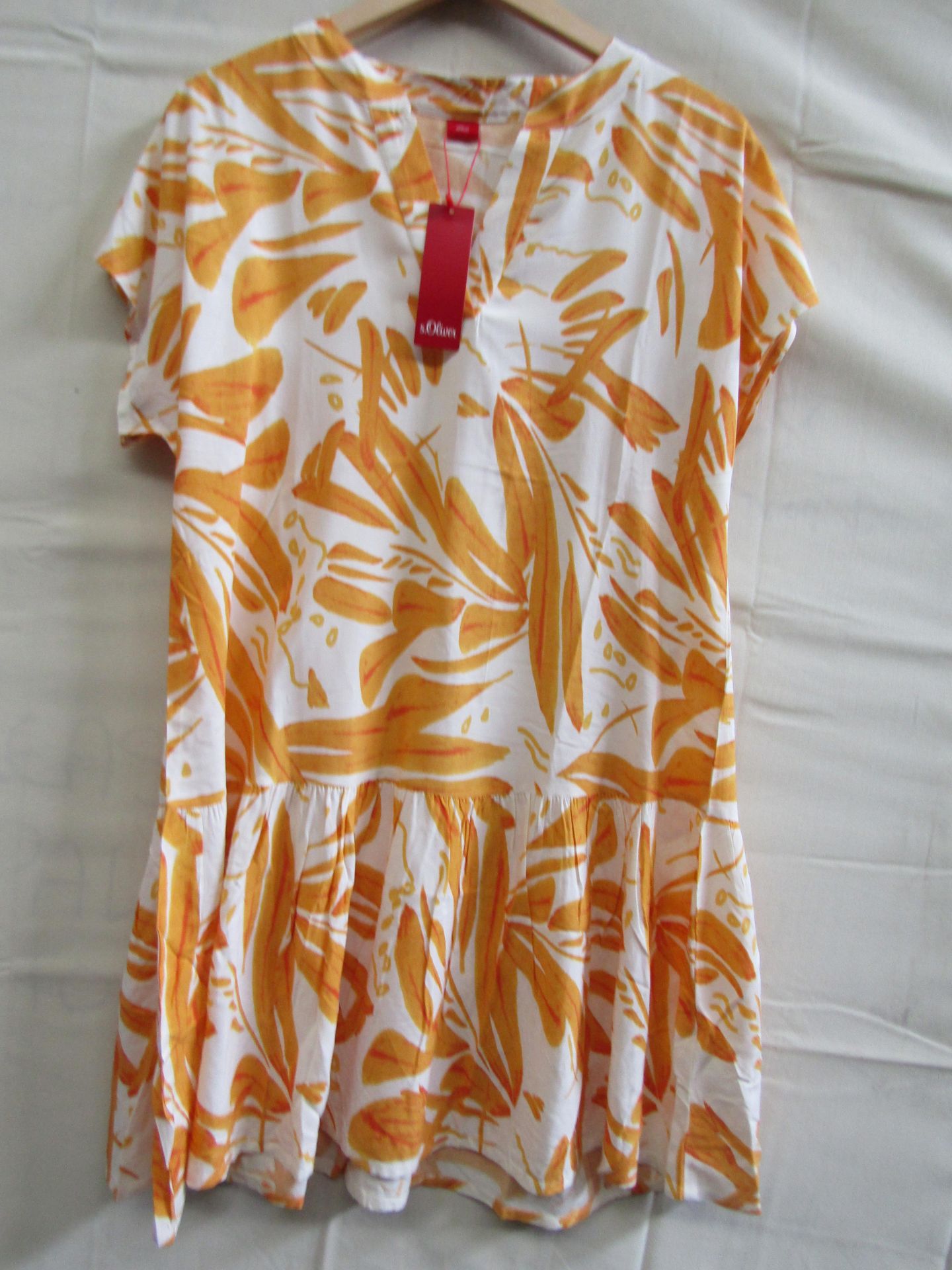 S. Oliver Top/Dress Apricot/White Size 14 New With Tags