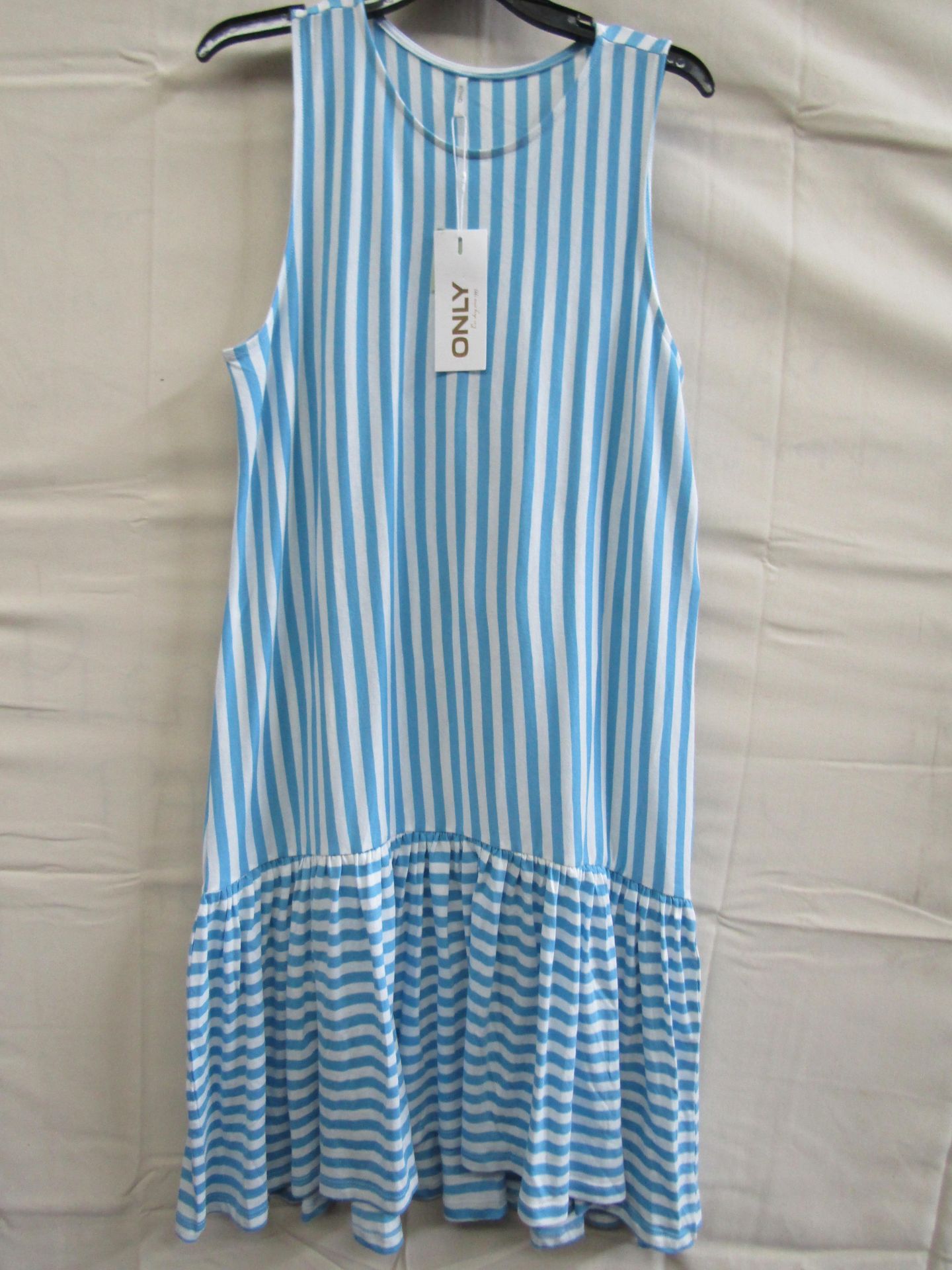 Only Design Dress Blue Stripe Size L New With Tags