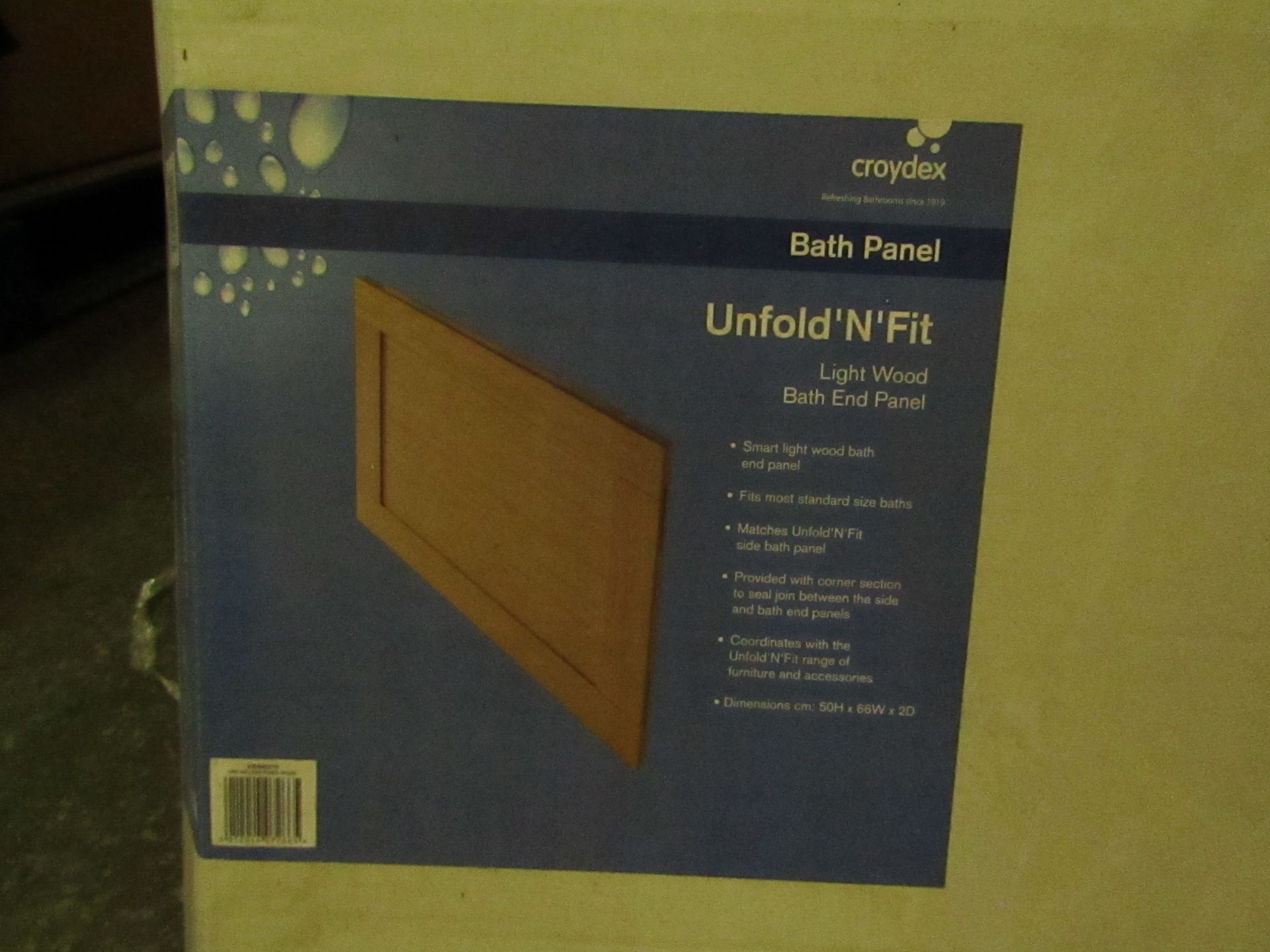 5x Croydex - Unfold 'N' Fit Light Wood Bath End Panel ( 50H x 66W x 2D ) - Unused & Boxed.