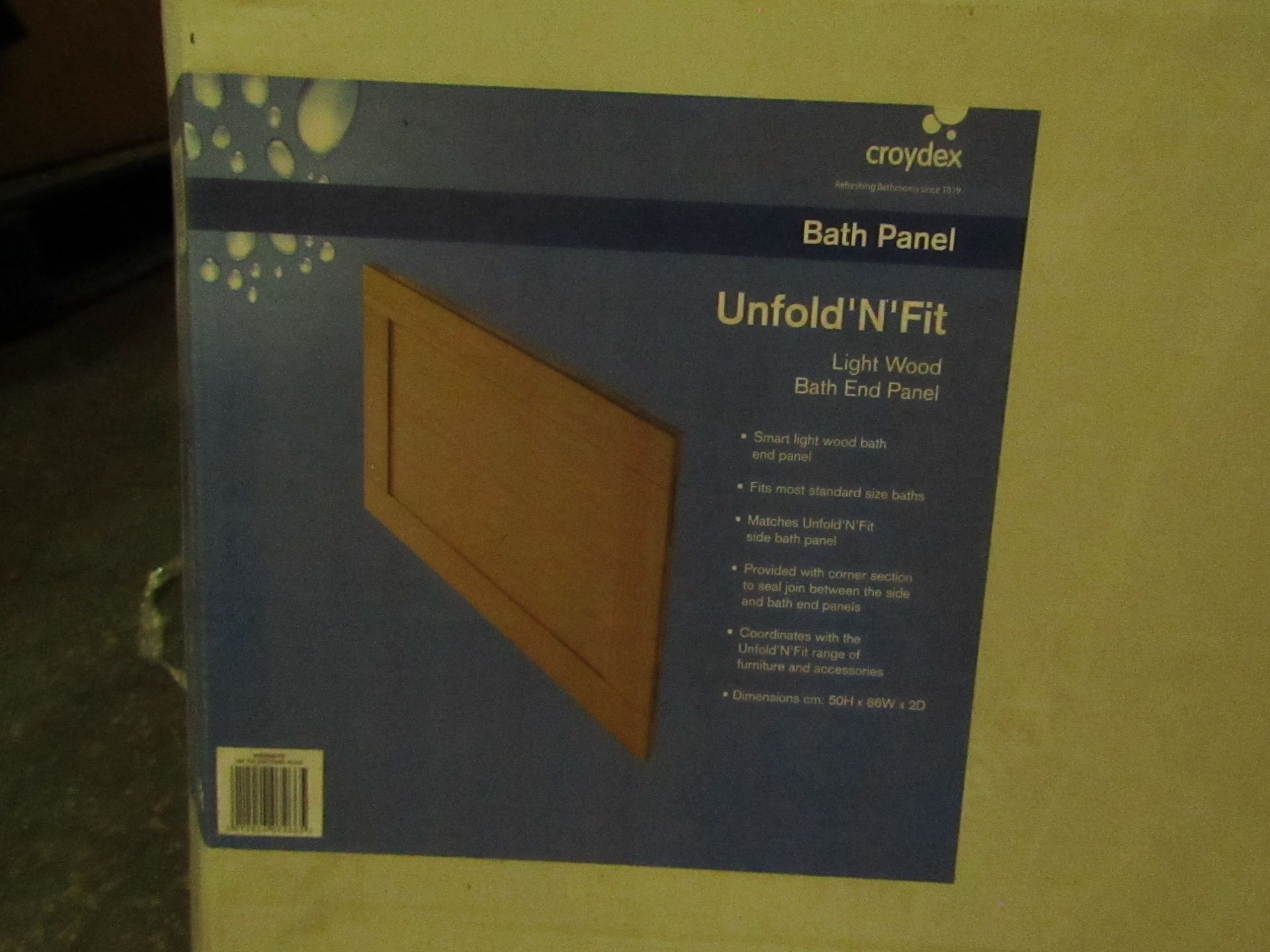 5x Croydex - Unfold 'N' Fit Light Wood Bath End Panel ( 50H x 66W x 2D ) - Unused & Boxed.