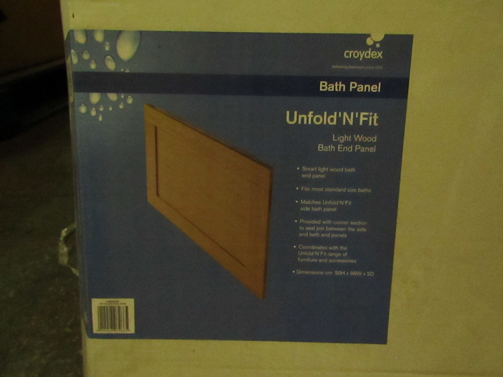 5x Croydex - Unfold 'N' Fit Light Wood Bath End Panel ( 50H x 66W x 2D ) - Unused & Boxed.