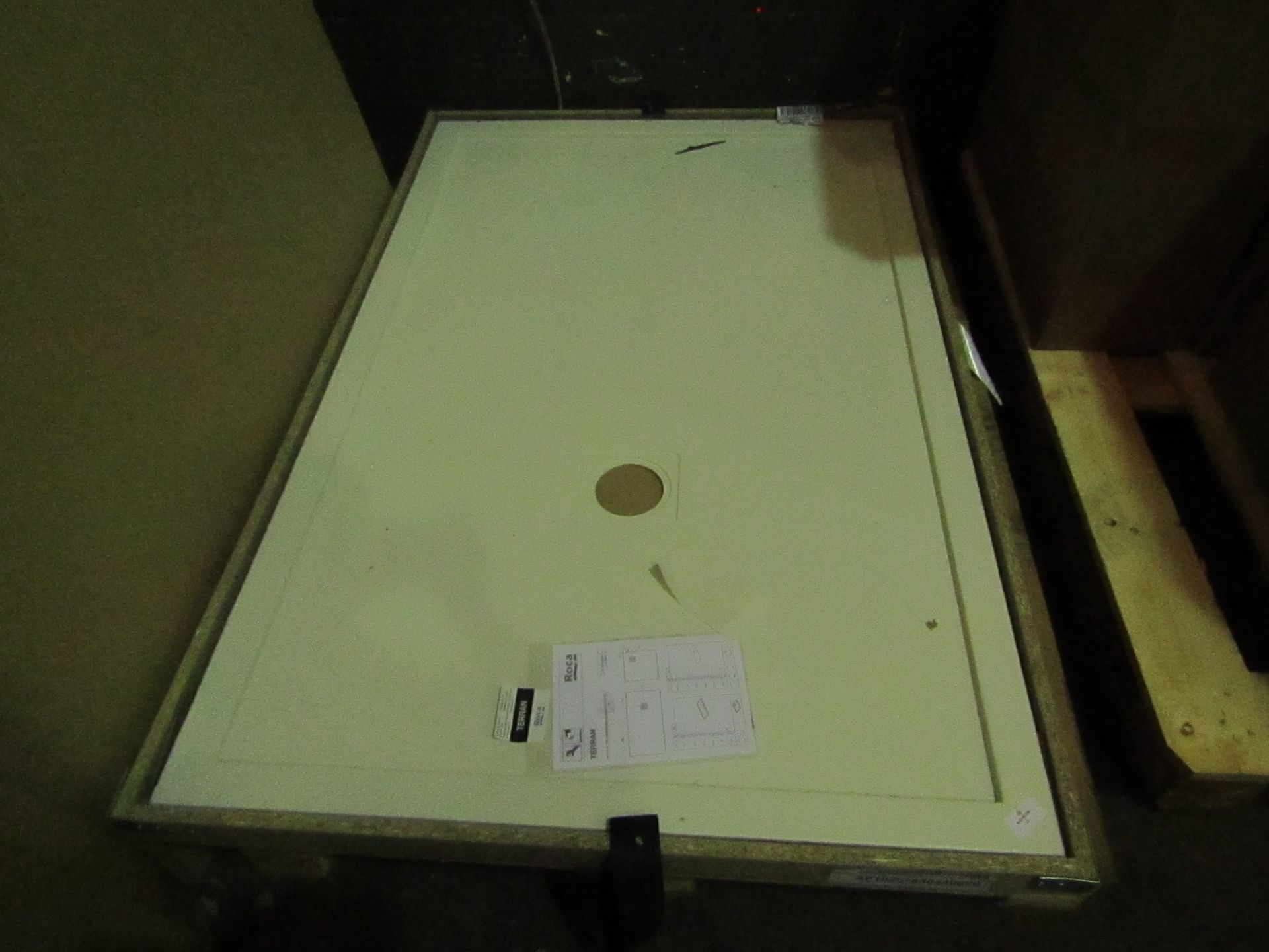 Roca - Terran 1400x900 Off White Super Slim Stonex Shower Tray - Unchecked, Looks in Good