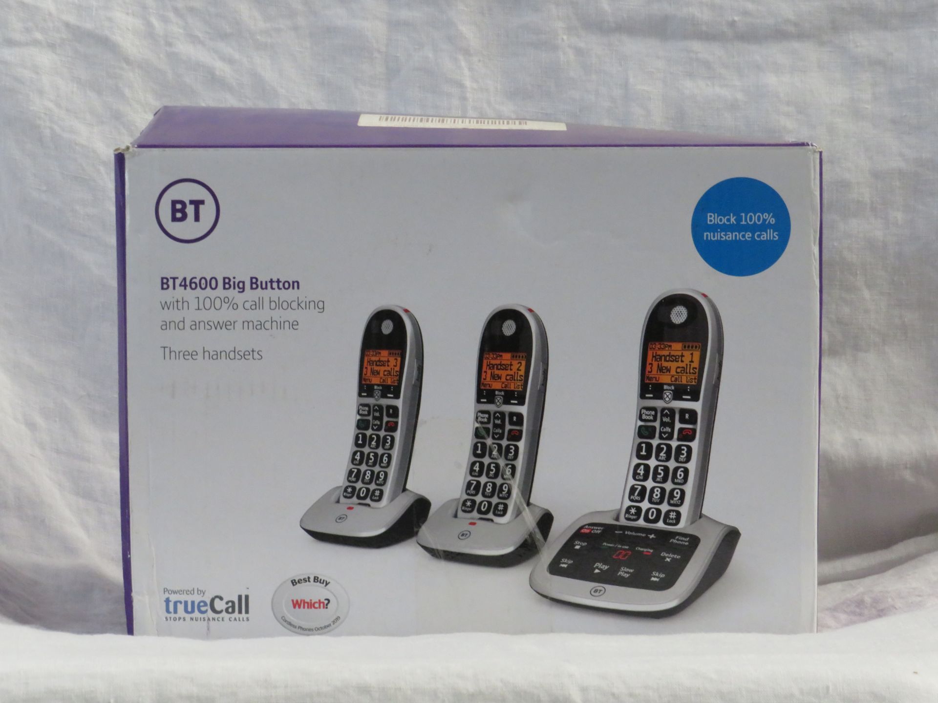 BT 4600 Duo set of Big Button Digital telephones with nuisance call blocker built in, looks unused