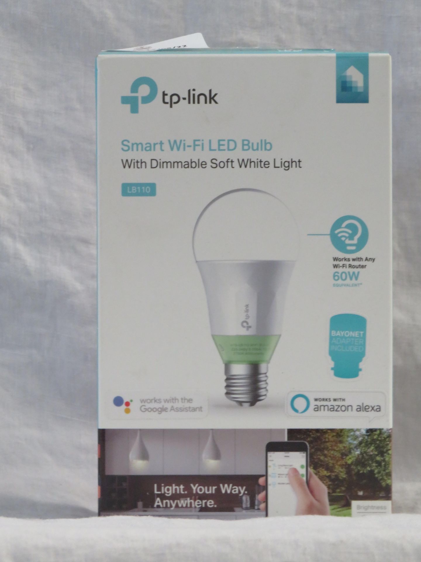 TP Link Smart WIFI LED Bulb , dimmable and soft white, unchecked in original packaging