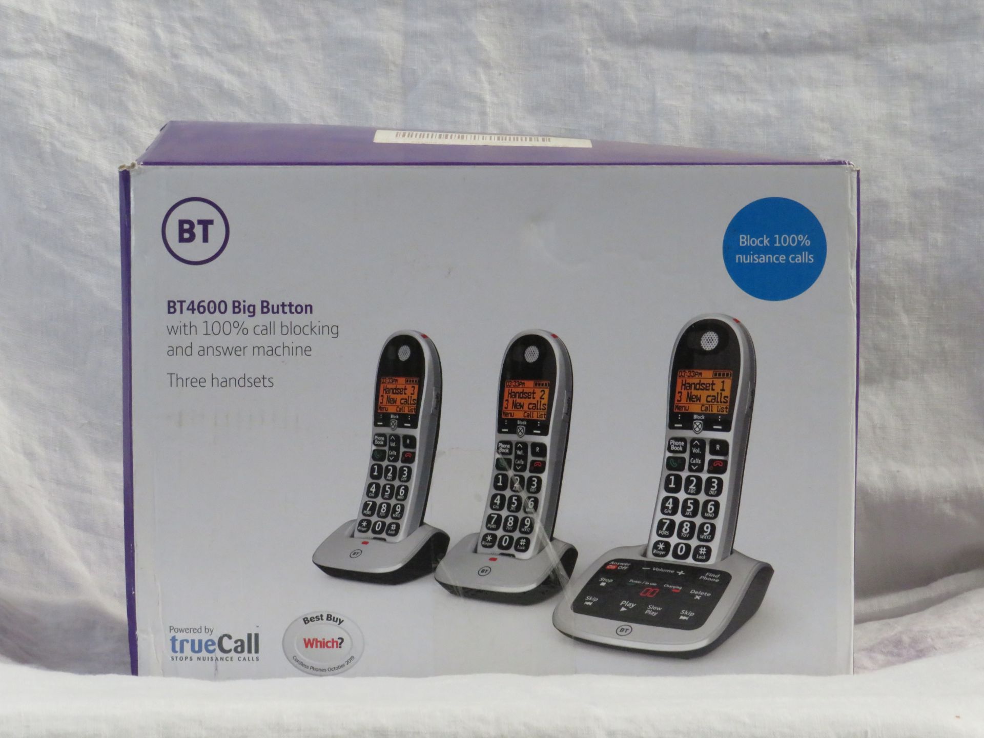 BT 4600 Duo set of Big Button Digital telephones with nuisance call blocker built in, looks unused