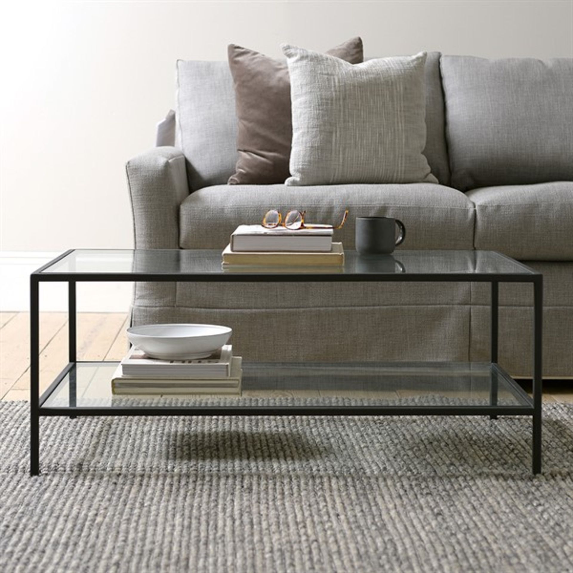 Cotswold Company Foxcote Metal and Glass Coffee Table RRP Â£325.00 - The items in this lot are