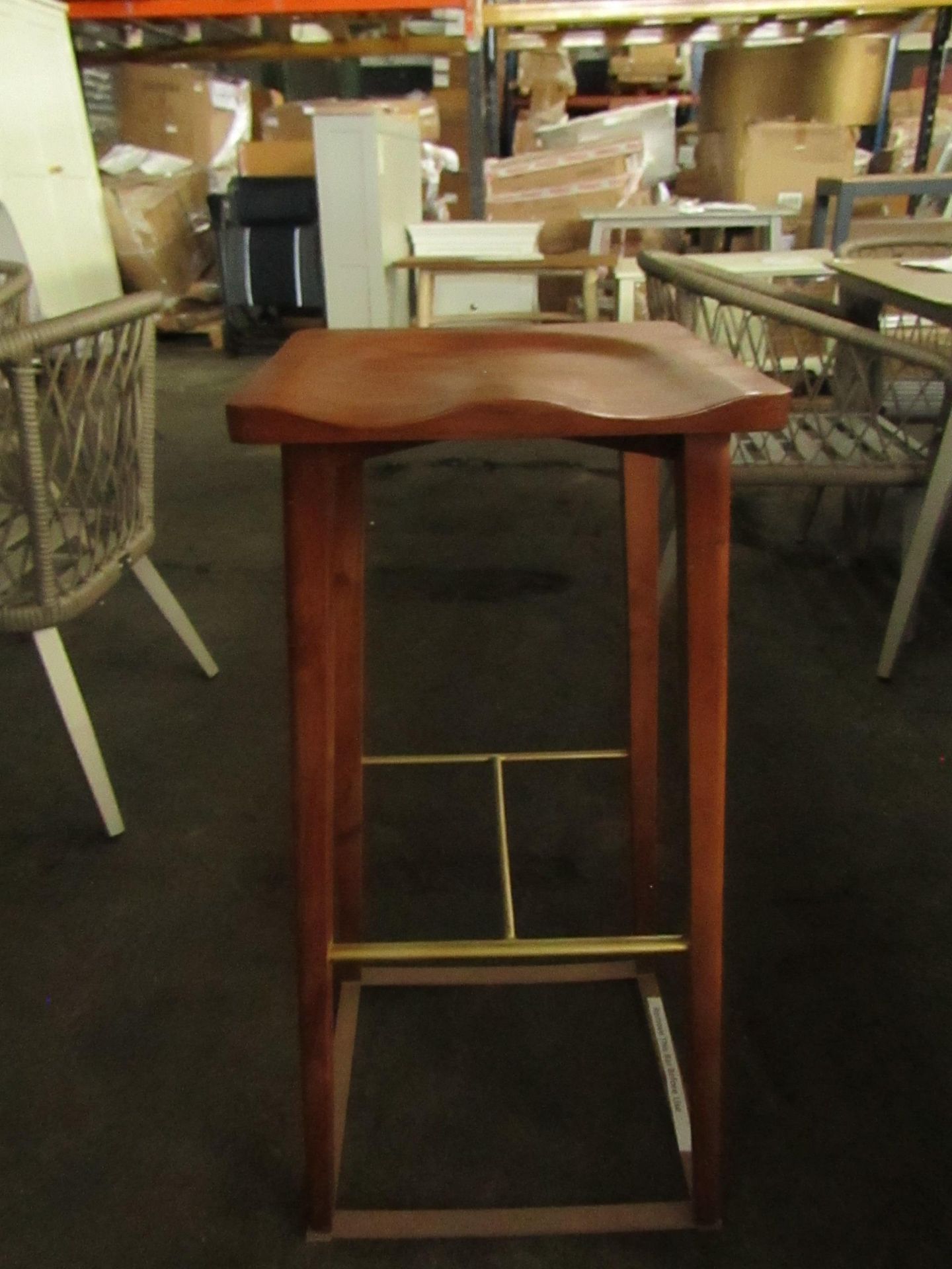 Swoon Hewinson Bar Stool in Acacia & Brass RRP Â£149.00 (PLT SWO-AP-A-2905) - The items in this