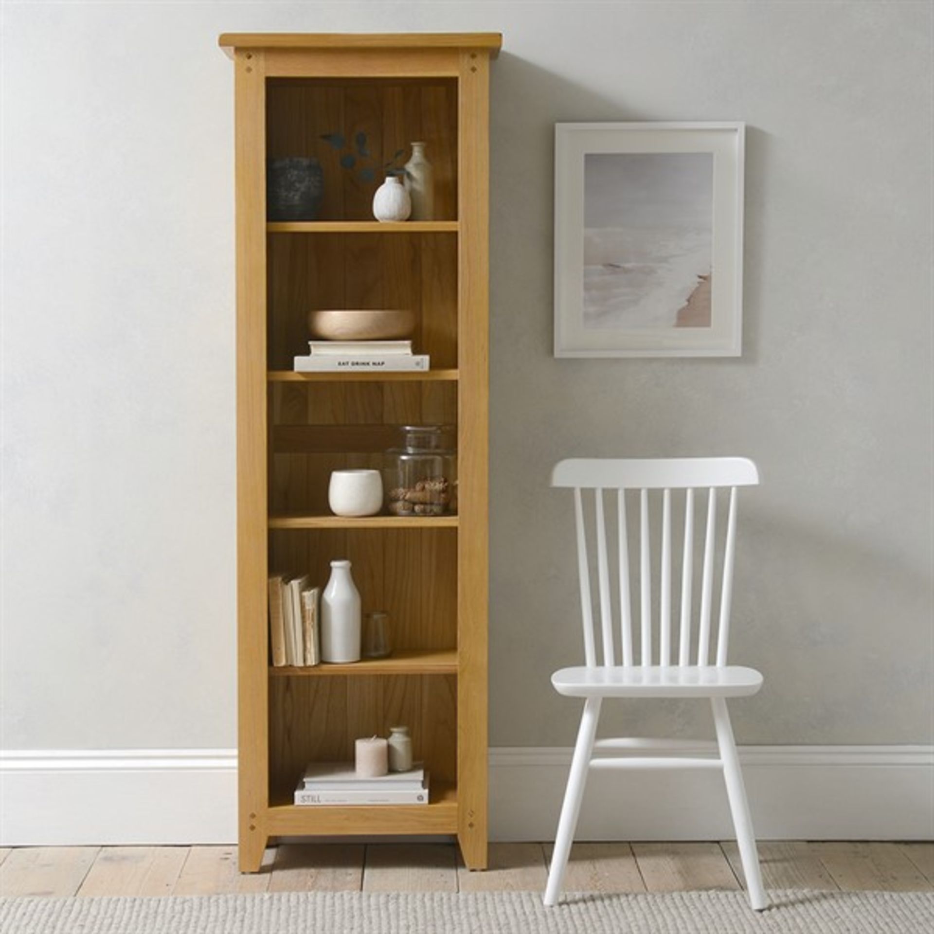 Cotswold Company Oakland Rustic Oak Tall Slim Bookcase RRP Â£349.00 - The items in this lot are