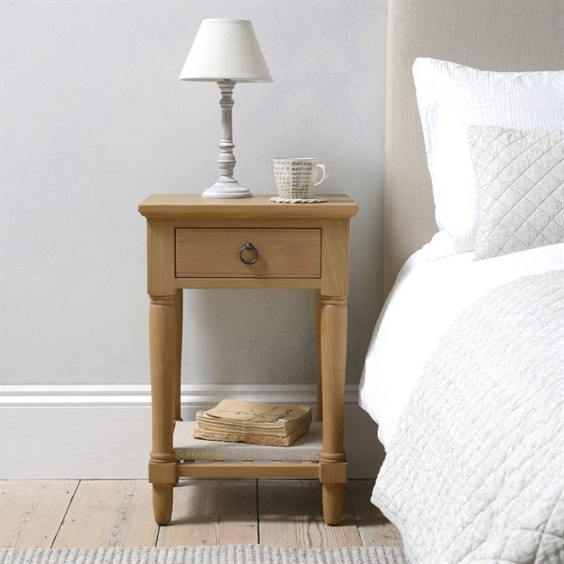 Cotswold Company Elkstone Mellow Oak 1 Drawer Bedside RRP Â£185.00 - The items in this lot are