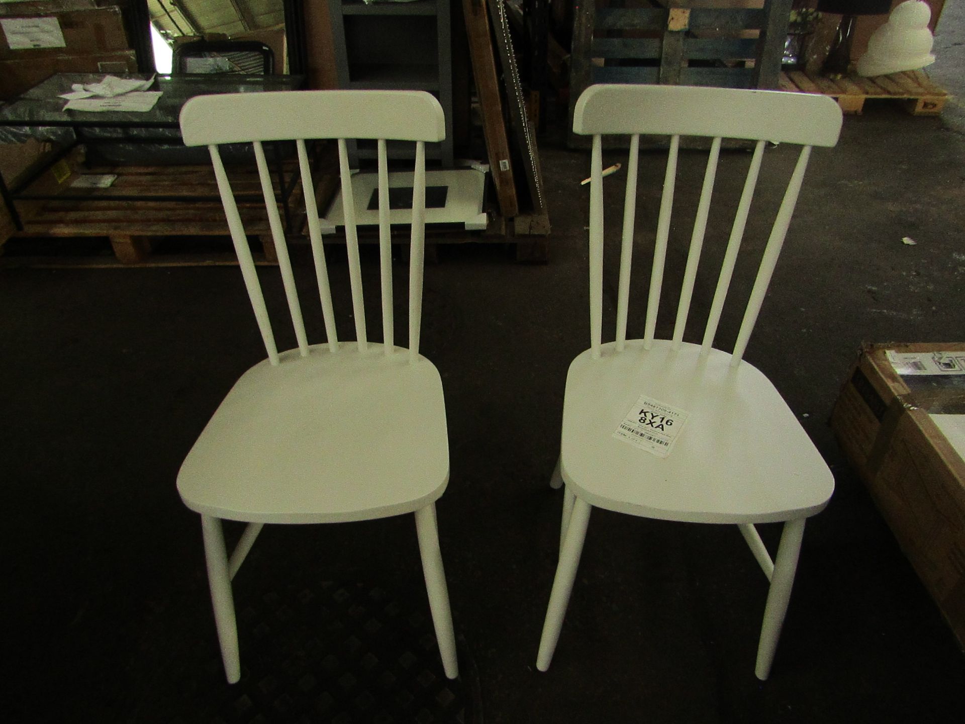 Cotswold Company Elkstone Pale Grey Spindleback Chair Set of Two RRP Â£240.00 - The items in this - Image 2 of 2