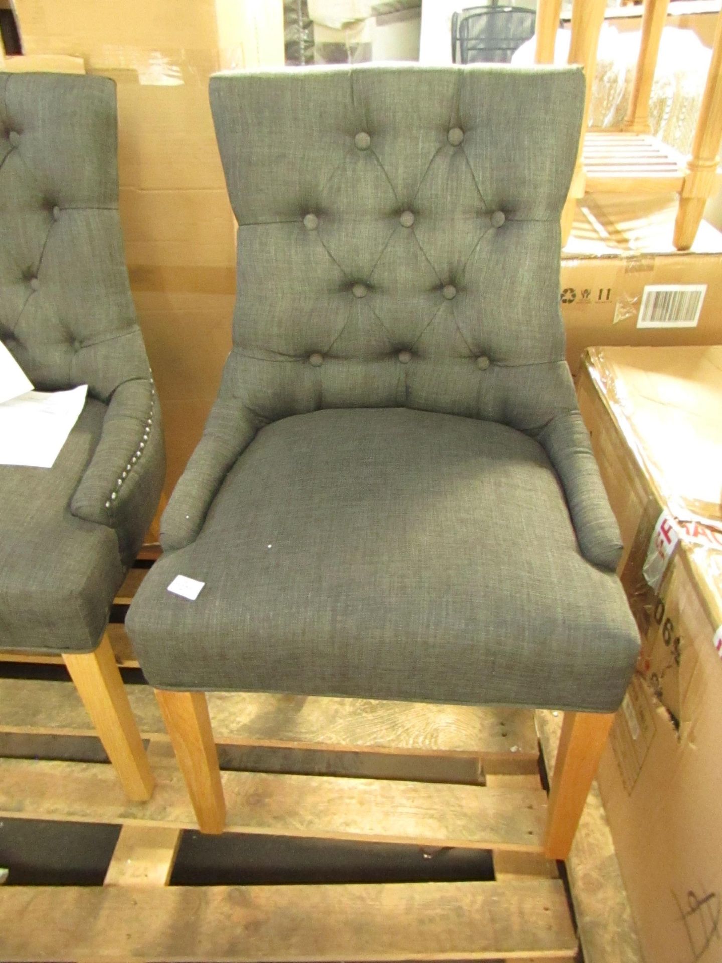 Cotswold Company Primrose Upholstered Button Back Chair - Charcoal 5 RRP Â£185.00 - This item