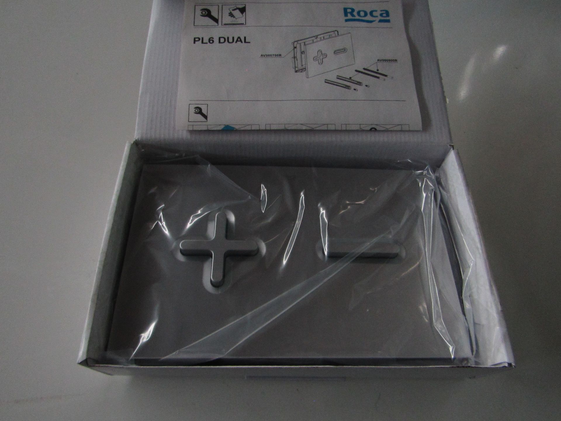Roca - PL6 Dual Grey Lacquered Flush Plate - Good Condition & Boxed.