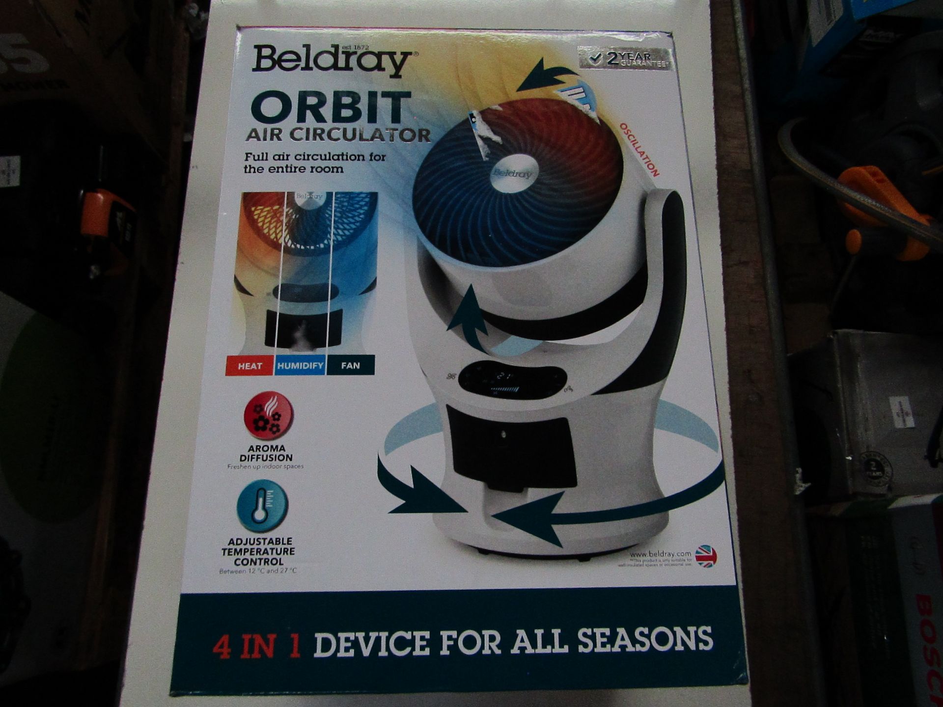 Beldray - 4-In-1 Orbit Air Circulator - Untested & Boxed.