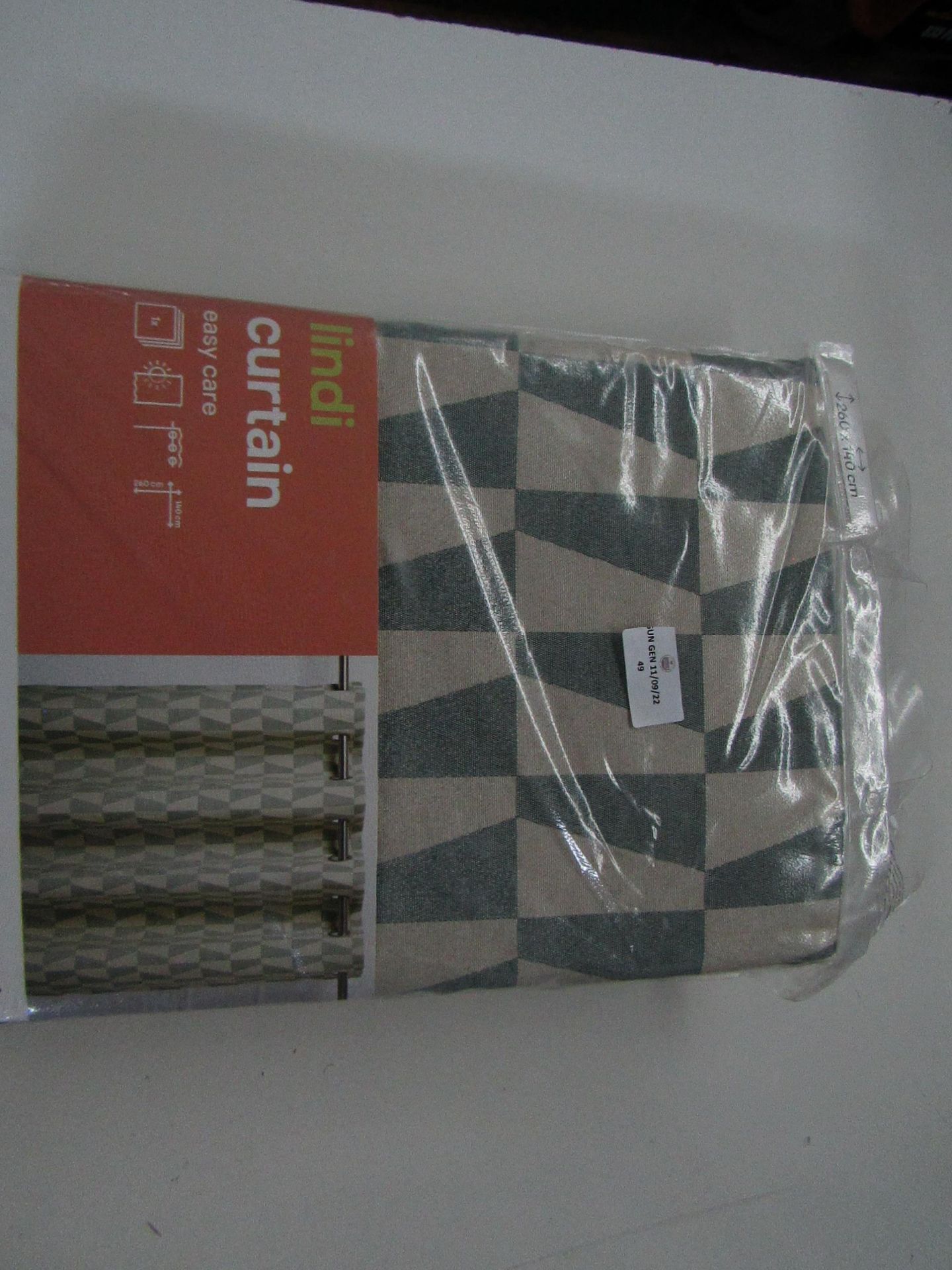 GoodHome - Lindi Single Curtain ( 26x140cm ) - Unchecked & Boxed.