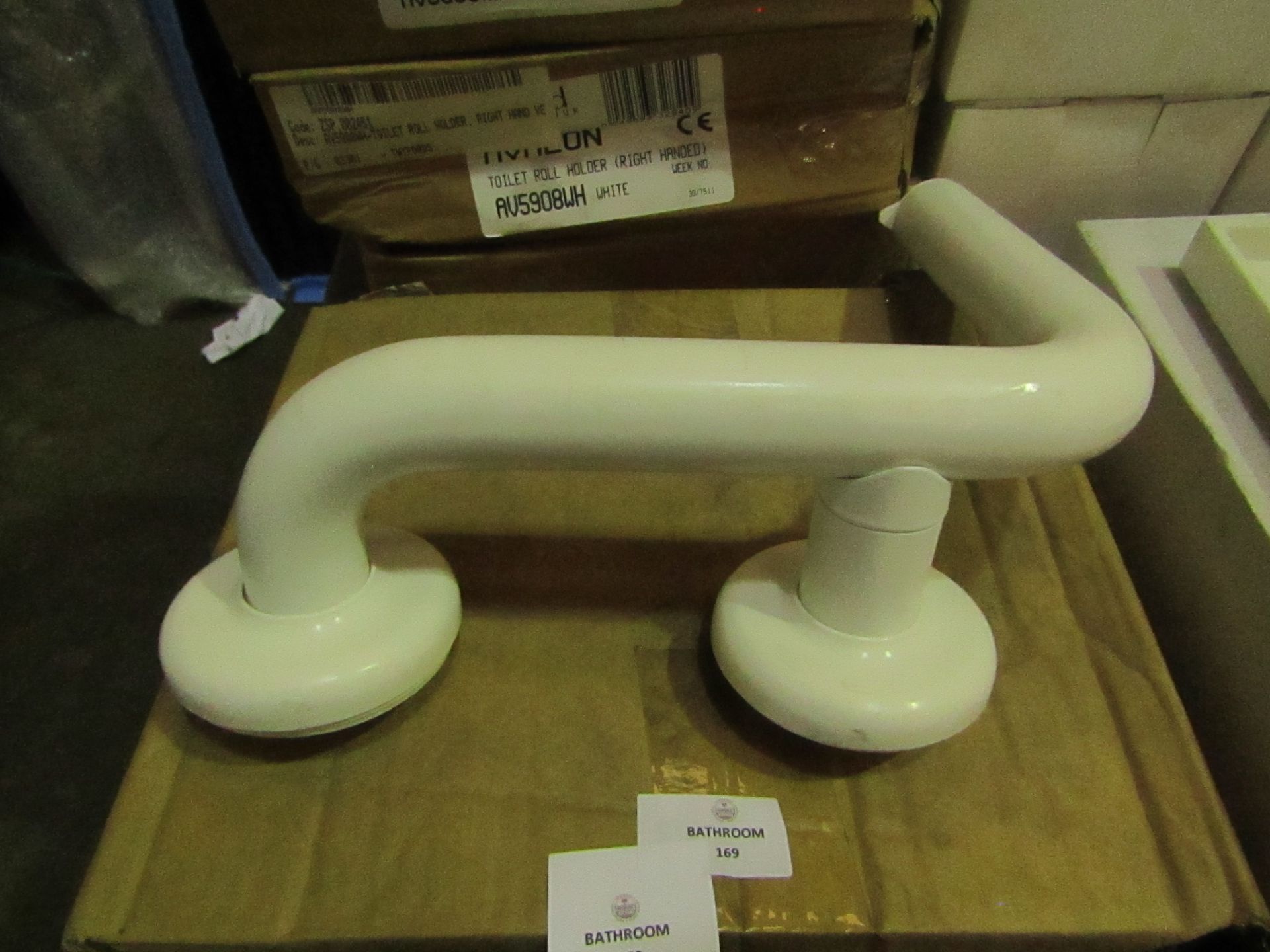 Twyfords - Right-Handed Toilet Roll Holder - White - Good Condition & Boxed.