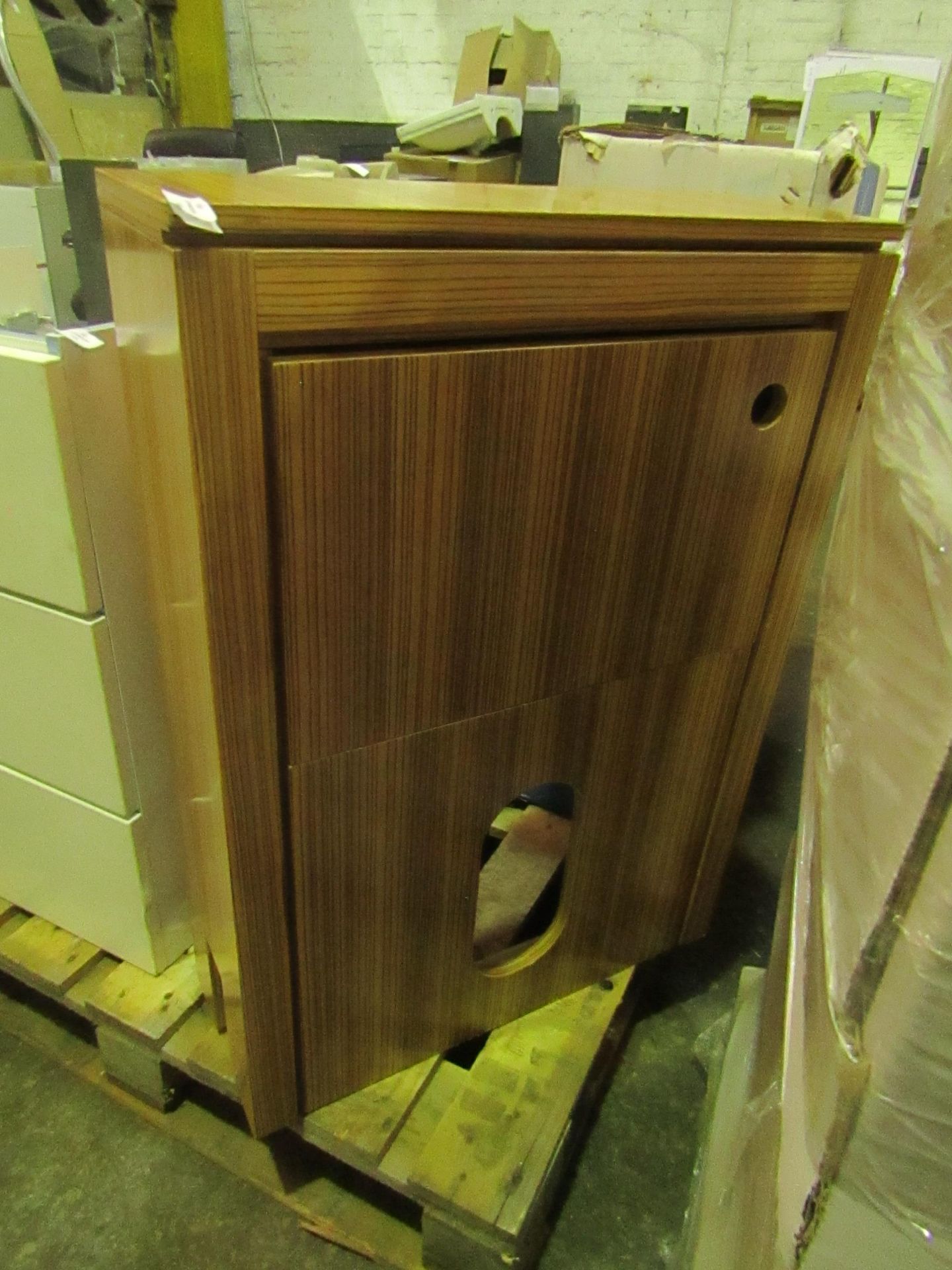 Bath Store - Zebrano Back to Wall Toilet Box Unit ( 600 x 300mm ) - Good Condition & Boxed.